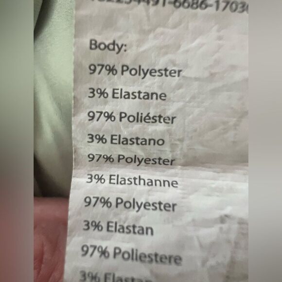 4/$25 Fabletics sage green tie dye scrub top small V neckline pocket medical - Picture 6 of 6